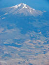Aerial of Shasta and debris field